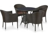 Комплект плетеной мебели Afina T707ANS/Y350-W53 4Pcs Brown искусственный ротанг, сталь коричневый Фото 1