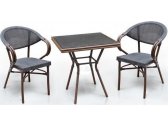 Комплект мебели Afina T130/D2003S 70x70 2Pcs текстилен, алюминий темно-коричневый Фото 1