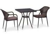 Комплект плетеной мебели Afina T282BNT/Y35B-W2390 Brown 2Pcs искусственный ротанг, сталь коричневый, бронза Фото 1