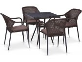 Комплект плетеной мебели Afina T282BNT/Y35B-W2390 Brown 4Pcs искусственный ротанг, сталь коричневый, бронза Фото 1
