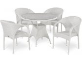 Комплект плетеной мебели Afina T220CW/Y290W-W2 White 4Pcs искусственный ротанг, сталь белый Фото 1