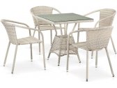 Комплект плетеной мебели Afina T706/Y137C-W85-70x70 4Pcs Latte искусственный ротанг, сталь латте Фото 1