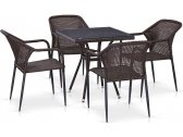 Комплект плетеной мебели Afina T282BNT/Y35-W2390 Brown 4Pcs искусственный ротанг, сталь коричневый Фото 1