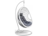 Кресло плетеное подвесное Afina AFM-300GW искусственный ротанг, сталь белый, серый Фото 1