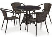 Комплект плетеной мебели Afina T197ANS-W53/Y137C-W53 Brown 4Pcs искусственный ротанг, сталь коричневый Фото 1