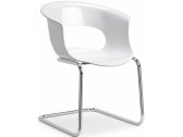 Кресло пластиковое Scab Design Miss B Antishock cantilever сталь, поликарбонат хром, белый Фото 1