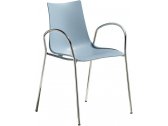 Кресло пластиковое Scab Design Zebra Technopolymer сталь, технополимер хром, голубой Фото 1