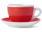 Кофейная пара для двойного капучино Ancap Verona Millecolori фарфор красный, деколь чашка, ручка, блюдце Фото 1