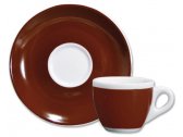 Кофейная пара для эспрессо Ancap Verona Millecolori фарфор коричневый, деколь чашка, ручка, блюдце Фото 1