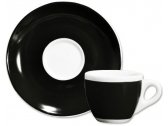 Кофейная пара для эспрессо Ancap Verona Millecolori фарфор черный, деколь чашка, ручка, блюдце Фото 1