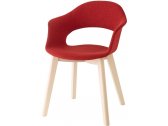 Кресло с обивкой Scab Design Natural Lady B Pop бук, полипропилен, ткань отбеленный бук, красный Фото 1