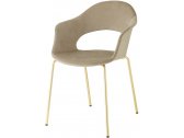 Кресло с обивкой Scab Design Lady B Pop сталь, технополимер, ткань золотой, тортора Фото 1
