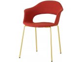 Кресло с обивкой Scab Design Lady B Pop сталь, технополимер, ткань золотой, красный Фото 1