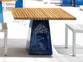 Стол деревянный обеденный Gervasoni InOut 35 тик, керамика синий, коричневый Фото 1