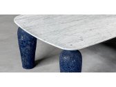 Стол обеденный дизайнерский Gervasoni Moon 33 мрамор, керамика белый, синий Фото 3