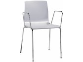 Кресло пластиковое Scab Design Alice сталь, технополимер хром, светло-серый Фото 1