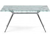 Стол стеклянный обеденный Scab Design Metropolis сталь, алюминий, закаленное стекло хром, рисунок Фото 1