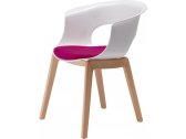 Кресло пластиковое с подушкой Scab Design Natural Miss B Antishock бук, поликарбонат, ткань натуральный бук, белый, аметист Фото 1