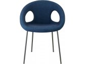 Кресло пластиковое с обивкой Scab Design Drop Pop сталь, технополимер, ткань антрацит, синий Фото 1