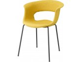 Кресло пластиковое с обивкой Scab Design Miss B Pop coated steel frame сталь, поликарбонат, ткань антрацит, желтый Фото 1