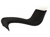 Шезлонг-лежак дизайнерский RosaDesign Zefiro алюминий, искусственный ротанг, ткань черный, белый Фото 1
