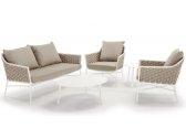 Комплект лаунж мебели Grattoni Panama алюминий, роуп, текстилен белый, бежевый, шампанское Фото 1