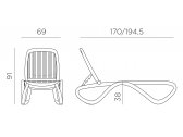 Шезлонг-лежак пластиковый Nardi Tropico полипропилен тортора Фото 2