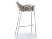 Кресло барное плетеное Grattoni Panama алюминий, роуп, текстилен белый, бежевый Фото 2
