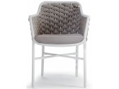 Кресло плетеное с подушкой Grattoni Panama алюминий, роуп, текстилен белый, бежевый, шампанское Фото 1