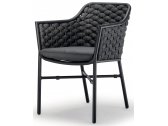 Кресло плетеное с подушкой Grattoni Panama алюминий, роуп, текстилен черный, темно-серый Фото 1