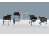 Кресло барное плетеное Grattoni Panama алюминий, роуп, олефин антрацит, коричневый Фото 4