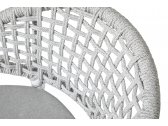 Кресло плетеное с подушкой Grattoni Atol алюминий, роуп, олефин белый, светло-серый Фото 4