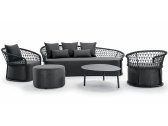 Комплект плетеной мебели Grattoni Cipro алюминий, роуп, акрил черный, темно-серый Фото 1