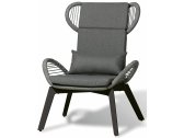 Кресло плетеное Grattoni Fiji алюминий, роуп, олефин антрацит, темно-серый Фото 1