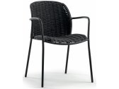 Кресло плетеное Grattoni Malaga сталь, полиолефин черный, темно-серый Фото 1