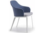 Кресло металлическое с обивкой Grattoni Lindos алюминий, текстилен, акрил белый, синий Фото 2