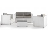 Комплект плетеной мебели Grattoni Sole алюминий, искусственный ротанг, ткань белый, серый Фото 1