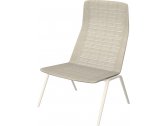 Лаунж-кресло металлическое с обивкой Fast Zebra Knit алюминий, ткань песочный Фото 1
