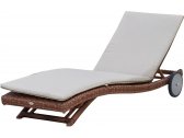 Шезлонг-лежак плетеный с матрасом Skyline Design Sophie алюминий, искусственный ротанг, sunbrella бронзовый, бежевый Фото 1
