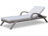 Шезлонг-лежак плетеный с матрасом Skyline Design Imperial алюминий, искусственный ротанг, sunbrella белый, бежевый Фото 1