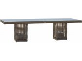 Стол плетеный со стеклом Skyline Design Castries алюминий, искусственный ротанг, закаленное стекло серый Фото 1