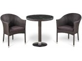 Комплект плетеной мебели Afina T504/Y350W-W2390 Brown 2Pcs искусственный ротанг, сталь коричневый, бронзовый Фото 1