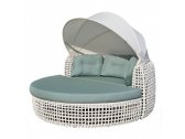 Лаунж-диван плетеный Skyline Design Dynasty алюминий, искусственный ротанг, sunbrella белый, бежевый Фото 1