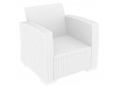 Кресло пластиковое плетеное с подушками Siesta Contract Monaco Lounge стеклопластик, полиэстер белый Фото 4