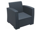Кресло пластиковое плетеное с подушками Siesta Contract Monaco Lounge стеклопластик, полиэстер антрацит Фото 3