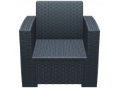 Кресло пластиковое плетеное с подушками Siesta Contract Monaco Lounge стеклопластик, полиэстер антрацит Фото 4