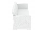 Диван пластиковый плетеный трехместный с подушками Siesta Contract Monaco Lounge XL стеклопластик, полиэстер белый Фото 5