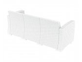 Диван пластиковый плетеный трехместный с подушками Siesta Contract Monaco Lounge XL стеклопластик, полиэстер белый Фото 6