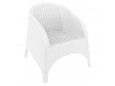 Кресло пластиковое плетеное с подушкой Siesta Contract Aruba стеклопластик, полиэстер белый Фото 4
