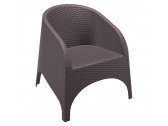 Кресло пластиковое плетеное с подушкой Siesta Contract Aruba стеклопластик, полиэстер коричневый Фото 4
